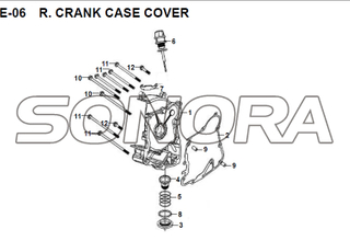 E-06 R. CRANK CASE COVER JET 14 XS175T-2 For SYM Spare Part Top Quality