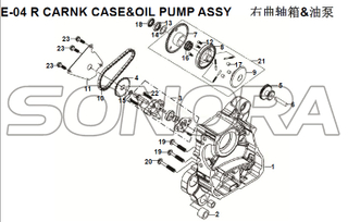 E-04 R CARNK CASE&OIL PUMP ASSY for XS125T-16A Fiddle III Spare Part Top Quality