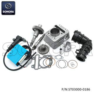Piaggio Zip E4 80cc 49MM Tuning ECU with gear set and big bore cylinder black(P/N:ST03000-0186) Top Quality