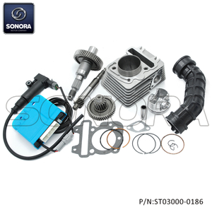 Piaggio Zip E4 80cc 49MM Tuning ECU with gear set and big bore cylinder black(P/N:ST03000-0186) Top Quality