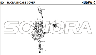 E06 R. CRANK CASE COVER for HU05W-C MIO 50 Spare Part Top Quality