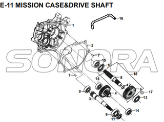 E-11 MISSION CASE&DRIVE SHAFT for XS175T SYMPHONY ST 200i Spare Part Top Quality