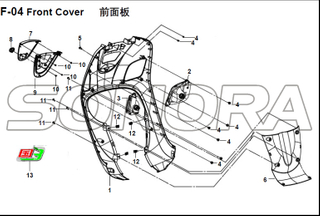 F-04 Front Cover for XS125T-16A Fiddle III Spare Part Top Quality