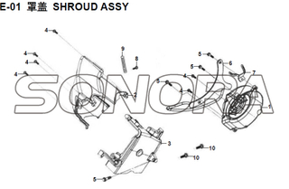 E-01 SHROUD ASSY XS150T-8 CROX For SYM Spare Part Top Quality