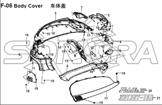 F-06 Body Cover for XS125T-16A Fiddle III Spare Part Top Quality
