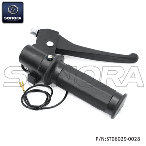 Right handle grip with lever for Piaggio Ciao（P/N:ST06029-0028） Top Quality 
