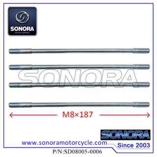 152QMI GY6-125 Cylinder Head Long Studs (M8×187) (P/N:SD08005-0006) Top Quality