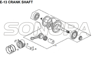 E-13 CRANK SHAFT for XS175T SYMPHONY ST 200i Spare Part Top Quality