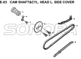 E-03 CAM SHAFT&CYL. HEAD L. SIDE COVER for XS175T SYMPHONY ST 200i Spare Part Top Quality