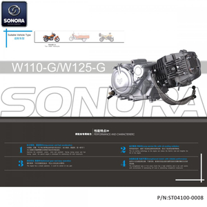 ZONGSHEN W125-G ZS154FMI-2 Fiddy Racer Engine (P/N:ST04100-0008) Top Quality