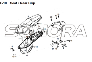 F-10 Seat Rear Grip JET 14 XS175T-2 For SYM Spare Part Top Quality