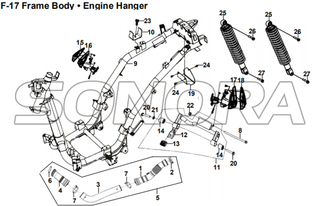 F-17 Frame Body Engine Hanger for XS175T SYMPHONY ST 200i Spare Part Top Quality