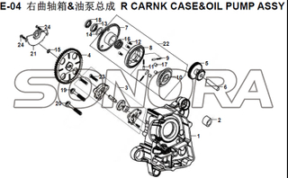 E-04 R CARNK CASE&OIL PUMP ASSY XS150T-8 CROX For SYM Spare Part Top Quality